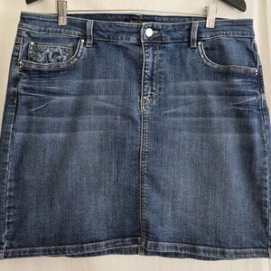 White House Black Market Dark Blue Denim Mini Skirt